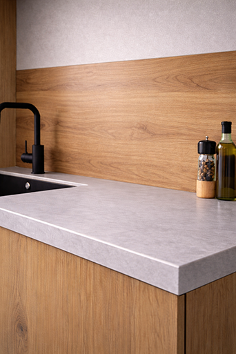 Photo d'une crédence en stratifié compact proposée par Rascle Agencement à Sainte Sigolène