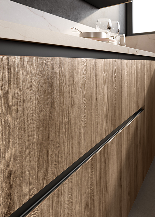 Photo d'une façade d'un meuble de cuisine sur-mesure posé par Rascle Agencement au Puy