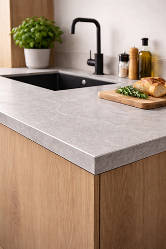 Photo d'un plan de travail en céramique proposé par Rascle Agencement en Haute-Loire