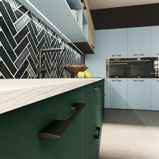 Photo d'un plan de travail d'une cuisine sur-mesure posée à Grazac